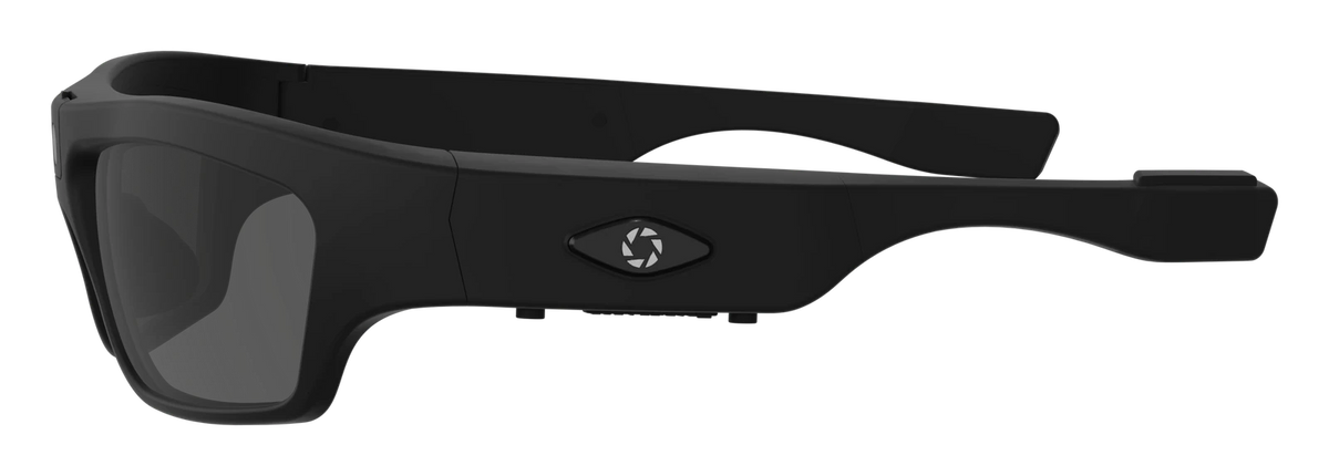 iVUE Denali camera glasses side view, lightweight Grilamid TR90 frame