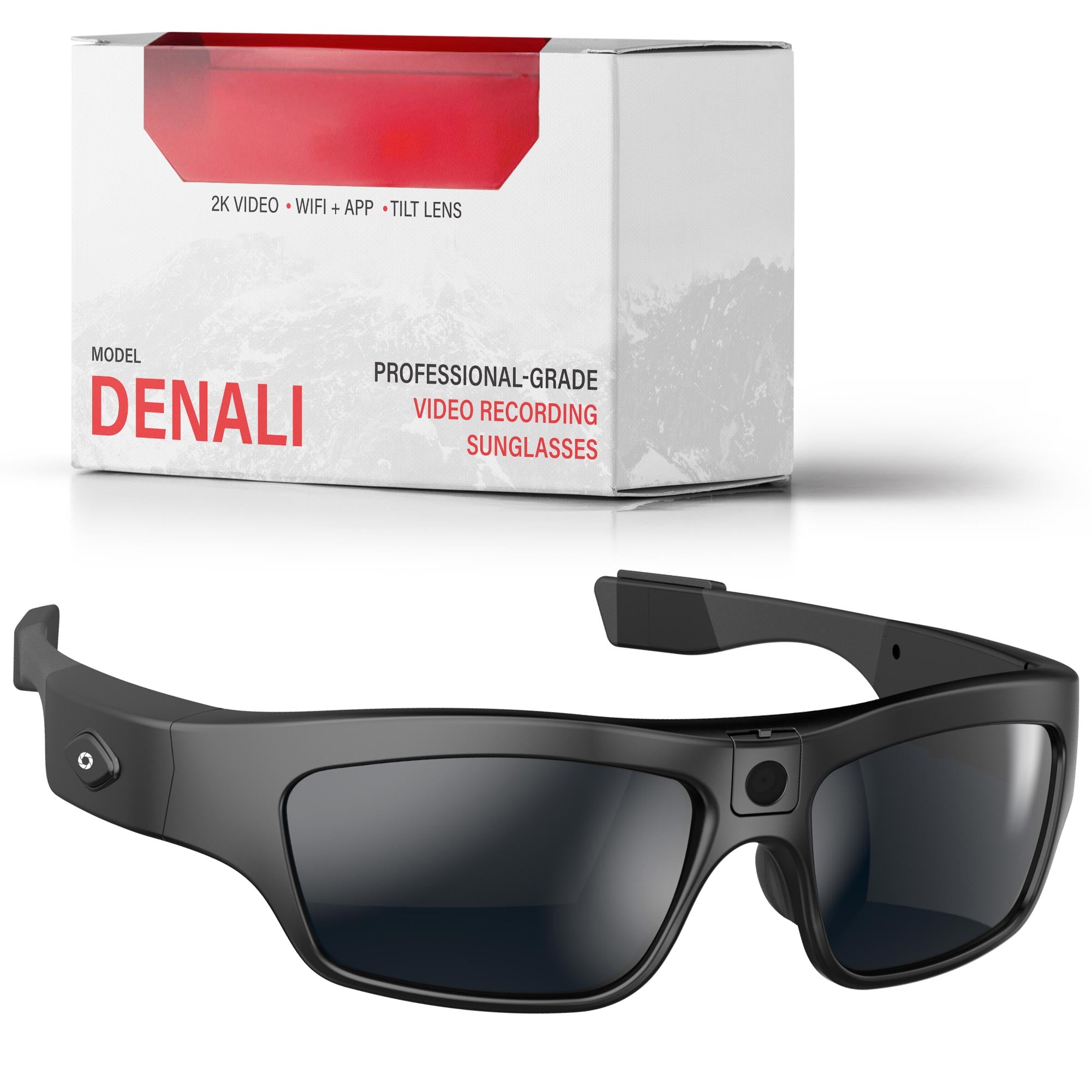 iVUE Denali camera glasses, 2K HD video recording sunglasses, front view