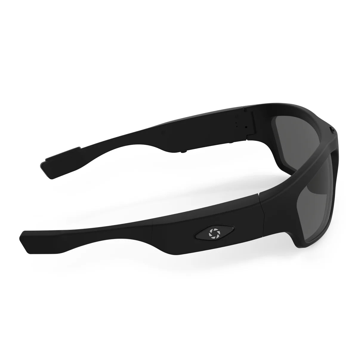 Denali camera glasses, right side from behind, showing the arm