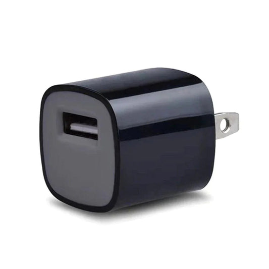 iVUE Camera USB wall charger, standard USA plug, 5V DC output, front view